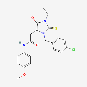 2-[3-(4-chlorobenzyl)-1-ethyl-5-oxo-2-thioxoimidazolidin-4-yl]-N-(4-methoxyphenyl)acetamide