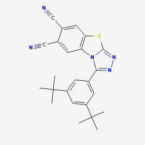 molecular formula C24H23N5S B10864579 3-(3,5-Di-tert-butylphenyl)[1,2,4]triazolo[3,4-b][1,3]benzothiazole-6,7-dicarbonitrile 