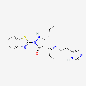 (4Z)-2-(1,3-benzothiazol-2-yl)-4-(1-{[2-(1H-imidazol-4-yl)ethyl]amino}propylidene)-5-propyl-2,4-dihydro-3H-pyrazol-3-one