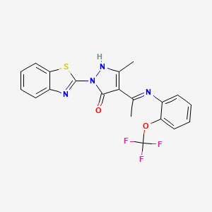 (4Z)-2-(1,3-benzothiazol-2-yl)-5-methyl-4-(1-{[2-(trifluoromethoxy)phenyl]amino}ethylidene)-2,4-dihydro-3H-pyrazol-3-one