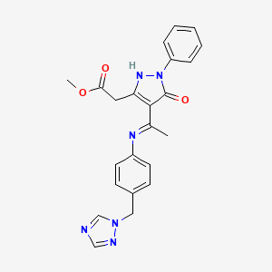 methyl [(4Z)-5-oxo-1-phenyl-4-(1-{[4-(1H-1,2,4-triazol-1-ylmethyl)phenyl]amino}ethylidene)-4,5-dihydro-1H-pyrazol-3-yl]acetate