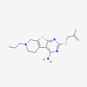 5-(2-methylprop-2-enylsulfanyl)-11-propyl-8-thia-4,6,11-triazatricyclo[7.4.0.02,7]trideca-1(9),2,4,6-tetraen-3-amine