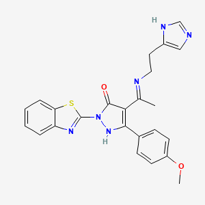 molecular formula C24H22N6O2S B10864728 (4Z)-2-(1,3-benzothiazol-2-yl)-4-(1-{[2-(1H-imidazol-4-yl)ethyl]amino}ethylidene)-5-(4-methoxyphenyl)-2,4-dihydro-3H-pyrazol-3-one 