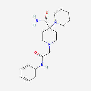 molecular formula C19H28N4O2 B10864733 1-[(N-phenylcarbamoyl)methyl]-4-piperidylpiperidine-4-carboxamide 