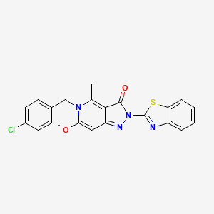 molecular formula C21H14ClN4O2S- B10864747 2-(1,3-benzothiazol-2-yl)-5-[(4-chlorophenyl)methyl]-4-methyl-3-oxopyrazolo[4,3-c]pyridin-6-olate 