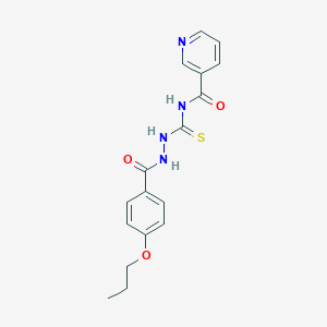 N-({2-[(4-propoxyphenyl)carbonyl]hydrazinyl}carbonothioyl)pyridine-3-carboxamide