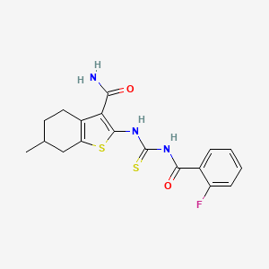 2-({[(2-Fluorophenyl)carbonyl]carbamothioyl}amino)-6-methyl-4,5,6,7-tetrahydro-1-benzothiophene-3-carboxamide