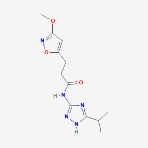 3-(3-methoxy-1,2-oxazol-5-yl)-N-[3-(propan-2-yl)-1H-1,2,4-triazol-5-yl]propanamide