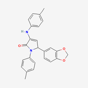 molecular formula C25H22N2O3 B10864822 5-(1,3-benzodioxol-5-yl)-1-(4-methylphenyl)-3-[(4-methylphenyl)amino]-1,5-dihydro-2H-pyrrol-2-one 