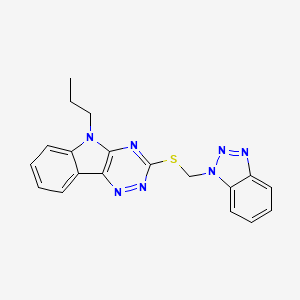 3-[(1H-benzotriazol-1-ylmethyl)sulfanyl]-5-propyl-5H-[1,2,4]triazino[5,6-b]indole