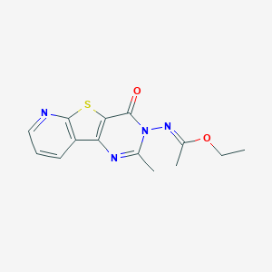 ethyl (1E)-N-(4-methyl-6-oxo-8-thia-3,5,10-triazatricyclo[7.4.0.02,7]trideca-1(9),2(7),3,10,12-pentaen-5-yl)ethanimidate