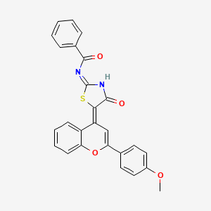 molecular formula C26H18N2O4S B10864863 N-{(5Z)-5-[2-(4-methoxyphenyl)-4H-chromen-4-ylidene]-4-oxo-4,5-dihydro-1,3-thiazol-2-yl}benzamide 