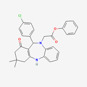 phenyl [11-(4-chlorophenyl)-3,3-dimethyl-1-oxo-1,2,3,4,5,11-hexahydro-10H-dibenzo[b,e][1,4]diazepin-10-yl]acetate