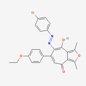 molecular formula C25H21BrN2O4 B10864868 7-[(E)-(4-bromophenyl)diazenyl]-6-(4-ethoxyphenyl)-8-hydroxy-1,3-dimethyl-4H-cyclohepta[c]furan-4-one 