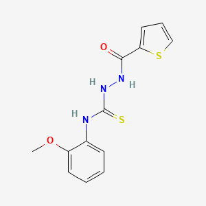 molecular formula C13H13N3O2S2 B10864885 N-(2-methoxyphenyl)-2-(thiophen-2-ylcarbonyl)hydrazinecarbothioamide 