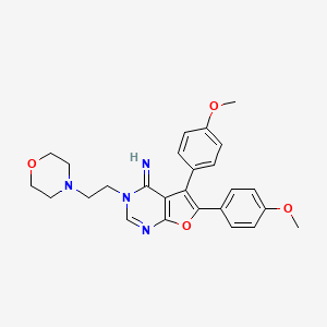 5,6-bis(4-methoxyphenyl)-3-[2-(morpholin-4-yl)ethyl]furo[2,3-d]pyrimidin-4(3H)-imine