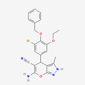 6-Amino-4-[4-(benzyloxy)-3-bromo-5-ethoxyphenyl]-3-methyl-1,4-dihydropyrano[2,3-c]pyrazole-5-carbonitrile