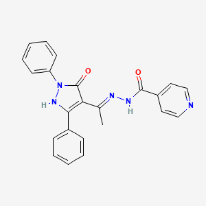 N'-[(1Z)-1-(5-oxo-1,3-diphenyl-1,5-dihydro-4H-pyrazol-4-ylidene)ethyl]pyridine-4-carbohydrazide