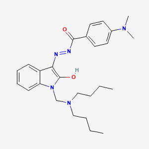 molecular formula C26H35N5O2 B10864952 N'-{(3Z)-1-[(dibutylamino)methyl]-2-oxo-1,2-dihydro-3H-indol-3-ylidene}-4-(dimethylamino)benzohydrazide 