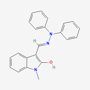 (3Z)-3-[(2,2-diphenylhydrazinyl)methylidene]-1-methyl-1,3-dihydro-2H-indol-2-one