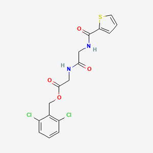 molecular formula C16H14Cl2N2O4S B10864976 (2,6-dichlorophenyl)methyl 2-[[2-(thiophene-2-carbonylamino)acetyl]amino]acetate 