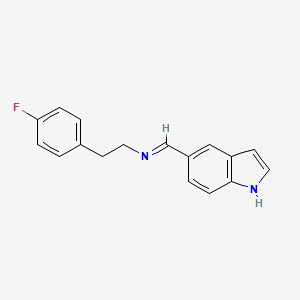 2-(4-fluorophenyl)-N-[(E)-1H-indol-5-ylmethylidene]ethanamine