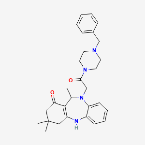 10-[2-(4-benzylpiperazin-1-yl)-2-oxoethyl]-3,3,11-trimethyl-2,3,4,5,10,11-hexahydro-1H-dibenzo[b,e][1,4]diazepin-1-one