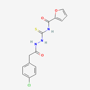 N-({2-[(4-chlorophenyl)acetyl]hydrazinyl}carbonothioyl)furan-2-carboxamide