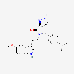 5-[2-(5-methoxy-1H-indol-3-yl)ethyl]-3-methyl-4-[4-(propan-2-yl)phenyl]-4,5-dihydropyrrolo[3,4-c]pyrazol-6(2H)-one