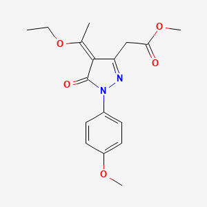 methyl [(4Z)-4-(1-ethoxyethylidene)-1-(4-methoxyphenyl)-5-oxo-4,5-dihydro-1H-pyrazol-3-yl]acetate