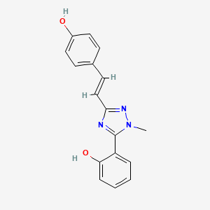 2-{3-[(E)-2-(4-hydroxyphenyl)ethenyl]-1-methyl-1H-1,2,4-triazol-5-yl}phenol