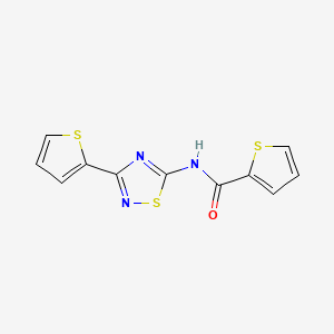 molecular formula C11H7N3OS3 B10865026 N-[3-(thiophen-2-yl)-1,2,4-thiadiazol-5-yl]thiophene-2-carboxamide 