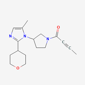 molecular formula C17H23N3O2 B10865055 1-[3-(5-Methyl-2-tetrahydro-2H-pyran-4-YL-1H-imidazol-1-YL)-1-pyrrolidinyl]-2-butyn-1-one 