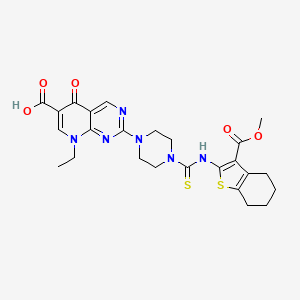 8-Ethyl-2-(4-{[3-(methoxycarbonyl)-4,5,6,7-tetrahydro-1-benzothiophen-2-yl]carbamothioyl}piperazin-1-yl)-5-oxo-5,8-dihydropyrido[2,3-d]pyrimidine-6-carboxylic acid