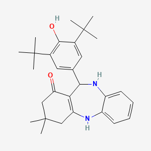 molecular formula C29H38N2O2 B10865085 11-(3,5-di-tert-butyl-4-hydroxyphenyl)-3,3-dimethyl-2,3,4,5,10,11-hexahydro-1H-dibenzo[b,e][1,4]diazepin-1-one 