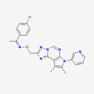 (1Z)-1-(4-bromophenyl)-N-{[8,9-dimethyl-7-(pyridin-3-yl)-7H-pyrrolo[3,2-e][1,2,4]triazolo[1,5-c]pyrimidin-2-yl]methoxy}ethanimine