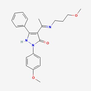 (4Z)-2-(4-methoxyphenyl)-4-{1-[(3-methoxypropyl)amino]ethylidene}-5-phenyl-2,4-dihydro-3H-pyrazol-3-one