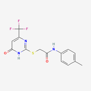 2-{[4-hydroxy-6-(trifluoromethyl)pyrimidin-2-yl]sulfanyl}-N-(4-methylphenyl)acetamide