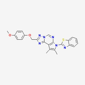 7-(1,3-benzothiazol-2-yl)-2-[(4-methoxyphenoxy)methyl]-8,9-dimethyl-7H-pyrrolo[3,2-e][1,2,4]triazolo[1,5-c]pyrimidine