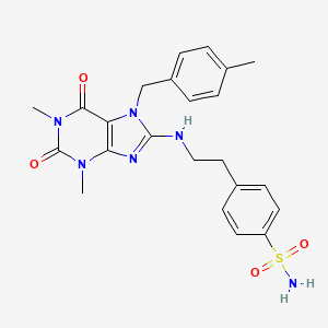 molecular formula C23H26N6O4S B10865191 4-(2-{[1,3-dimethyl-7-(4-methylbenzyl)-2,6-dioxo-2,3,6,7-tetrahydro-1H-purin-8-yl]amino}ethyl)benzenesulfonamide 