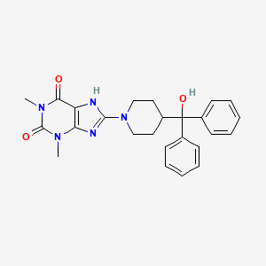 molecular formula C25H27N5O3 B10865192 8-{4-[hydroxy(diphenyl)methyl]piperidin-1-yl}-1,3-dimethyl-3,7-dihydro-1H-purine-2,6-dione 