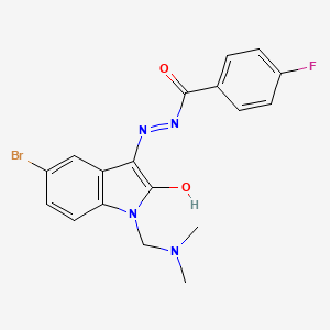 N'-{(3Z)-5-bromo-1-[(dimethylamino)methyl]-2-oxo-1,2-dihydro-3H-indol-3-ylidene}-4-fluorobenzohydrazide