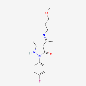 (4Z)-2-(4-fluorophenyl)-4-{1-[(3-methoxypropyl)amino]ethylidene}-5-methyl-2,4-dihydro-3H-pyrazol-3-one