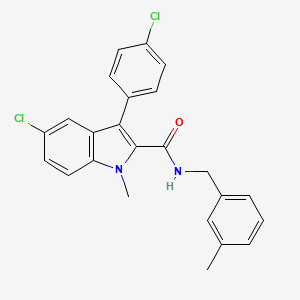 molecular formula C24H20Cl2N2O B10865238 5-chloro-3-(4-chlorophenyl)-1-methyl-N-(3-methylbenzyl)-1H-indole-2-carboxamide 