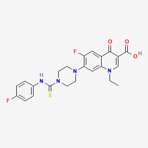 molecular formula C23H22F2N4O3S B10865245 1-Ethyl-6-fluoro-7-{4-[(4-fluorophenyl)carbamothioyl]piperazin-1-yl}-4-oxo-1,4-dihydroquinoline-3-carboxylic acid 