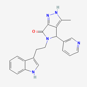 molecular formula C21H19N5O B10865261 5-[2-(1H-indol-3-yl)ethyl]-3-methyl-4-(pyridin-3-yl)-4,5-dihydropyrrolo[3,4-c]pyrazol-6(1H)-one 