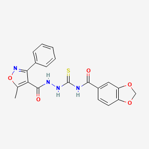 N-[[(5-methyl-3-phenyl-1,2-oxazole-4-carbonyl)amino]carbamothioyl]-1,3-benzodioxole-5-carboxamide