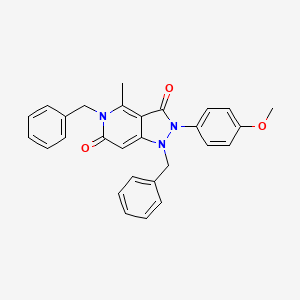 molecular formula C28H25N3O3 B10865275 1,5-dibenzyl-2-(4-methoxyphenyl)-4-methyl-1H-pyrazolo[4,3-c]pyridine-3,6(2H,5H)-dione 