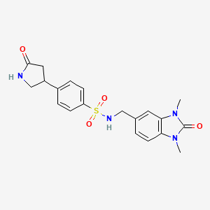 N-[(1,3-dimethyl-2-oxo-2,3-dihydro-1H-benzimidazol-5-yl)methyl]-4-(5-oxopyrrolidin-3-yl)benzenesulfonamide