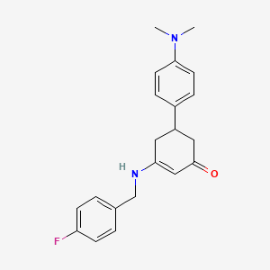 5-[4-(Dimethylamino)phenyl]-3-[(4-fluorobenzyl)amino]cyclohex-2-en-1-one